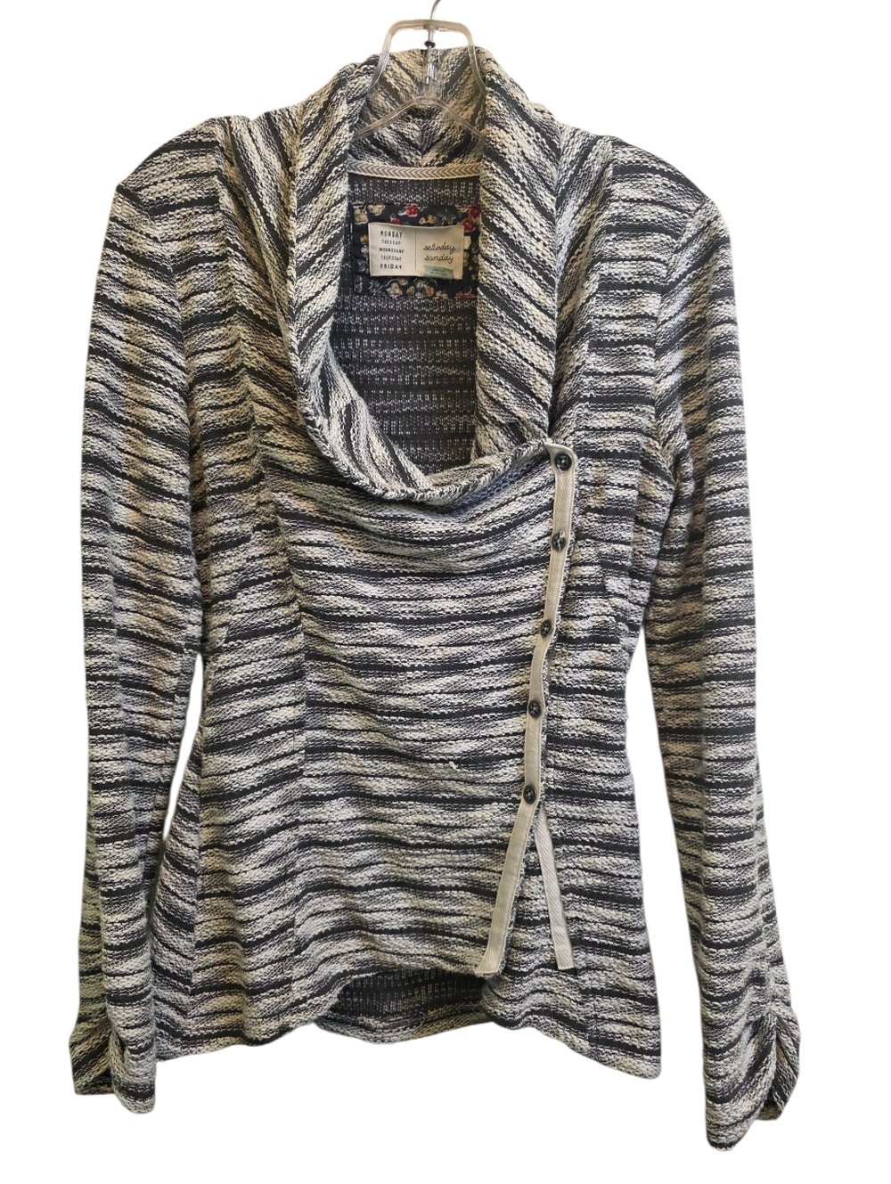 Anthropologie Saturday Sunday Cowl Knit Button Down Sidewinder Jacket Size M